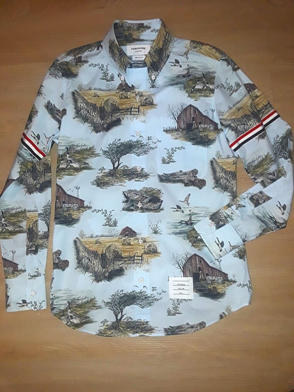 Thom Browne armband in scenic toile cotton shirt TB1 NEW